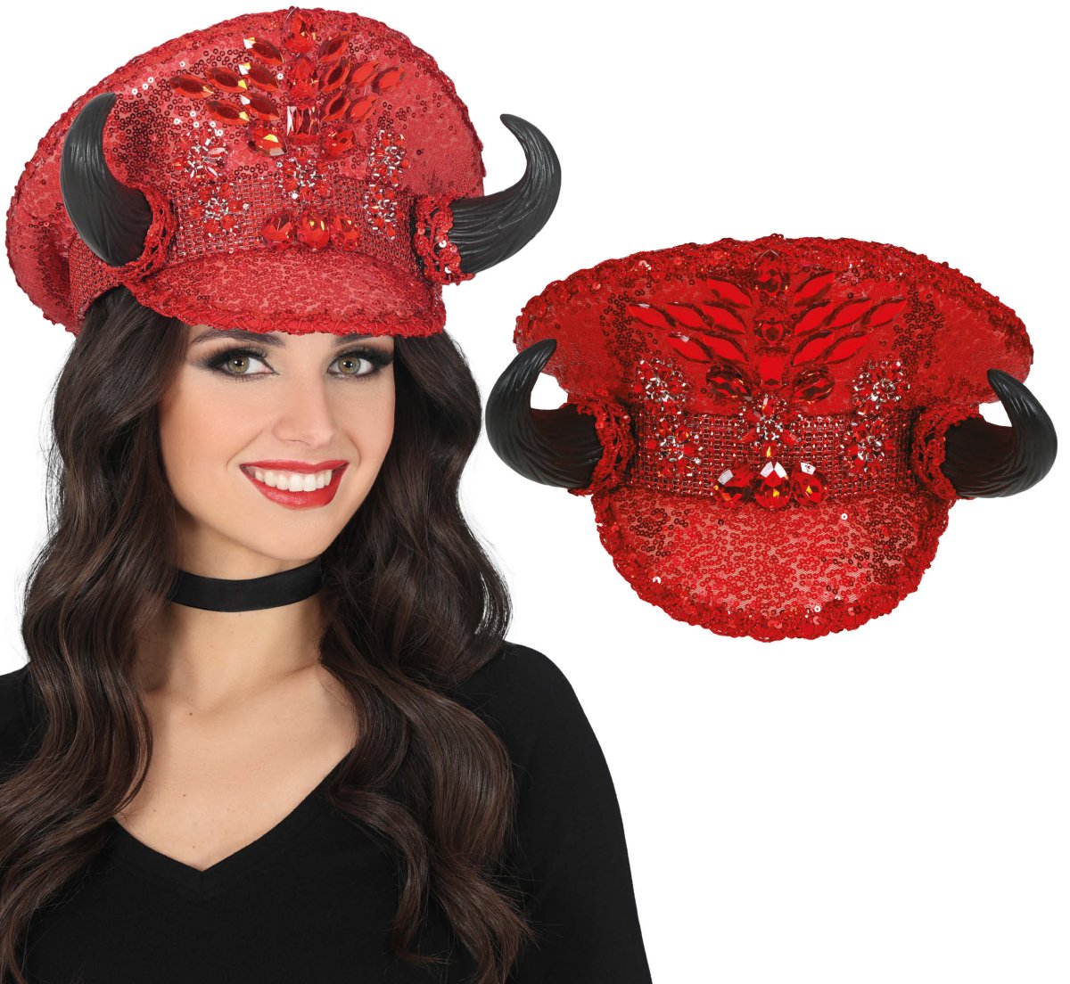Duivel Pet Rood Glitters