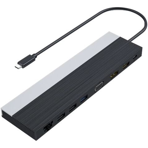 DLH Station d'accueil USB-C 4K triple affichage (DP / HDMI / VGA)