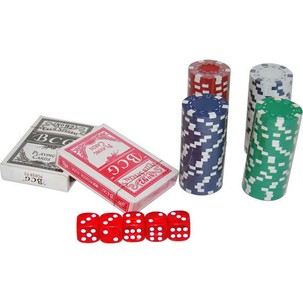 (38x20.5cm) Aluminium Poker Koffer Set Abschliessbar 300 Chips   2 Kartendecks   5 Würfel