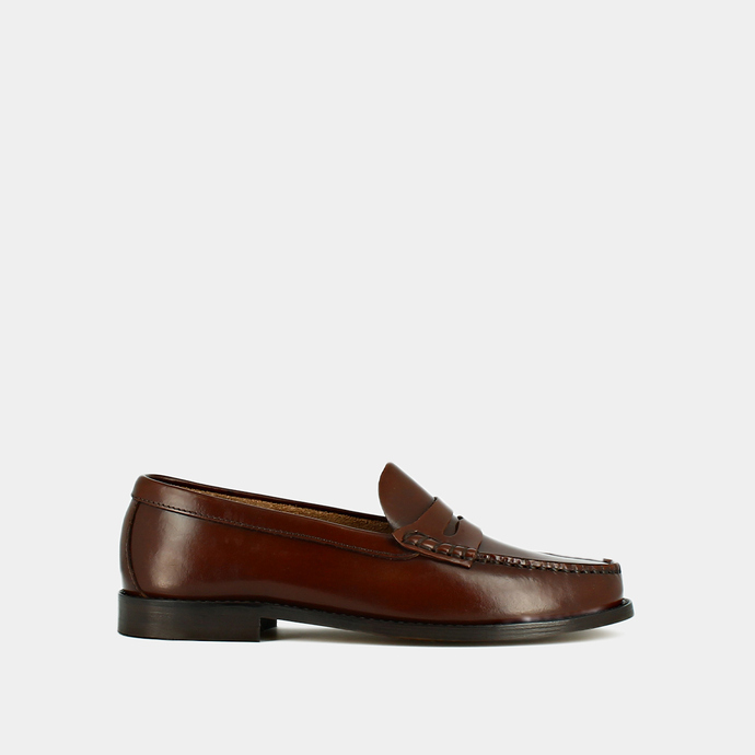 Mocassins  en cuir glacé marron