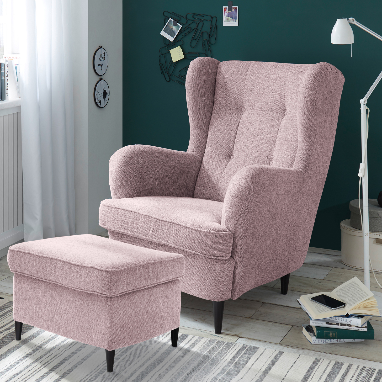 Hocker - flamingo - Webstoff