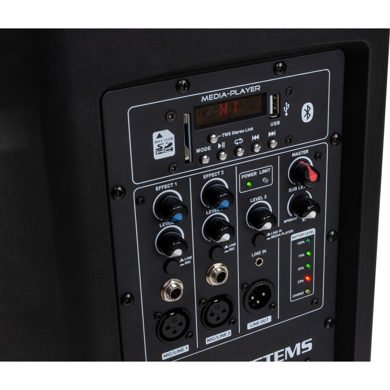 JB systems PPC-082B speaker-zuilsysteem met batterij en mediaspeler