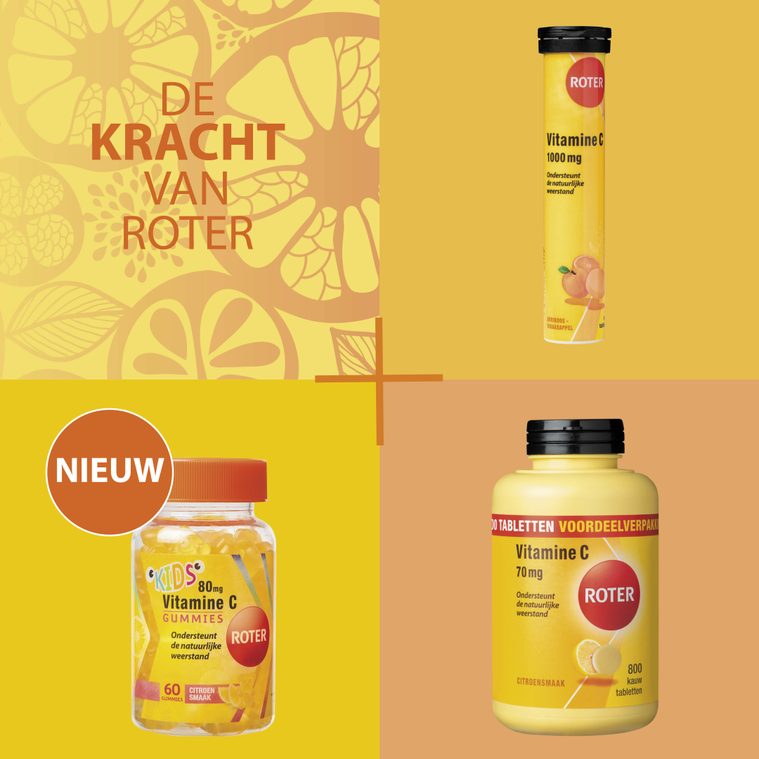 Roter Vitamine C Bruis 1000 mg abrikoos sinaasappel (20 bruistabletten)