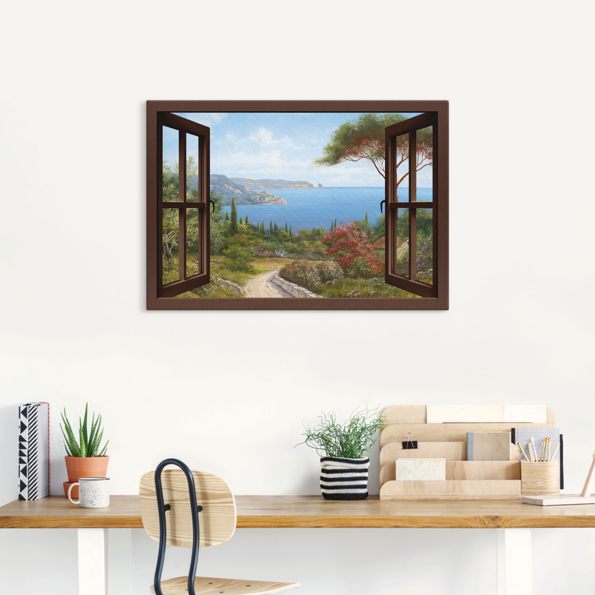Artland Leinwandbild »Fensterblick Frühlingsmorgen« Fensterblick 1 Stk. tlg. als Leinwandbild, Poster, Wandaufkleber in verschied. Grössen