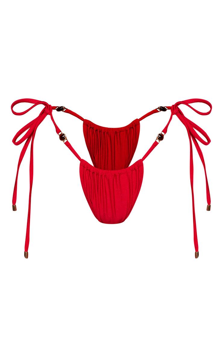 Rouge Bas De Bikini Shine Swim À Nouer Sur Les Côtés