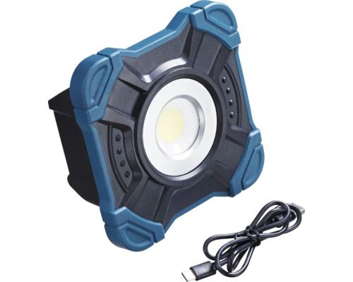 LUMAK PRO LED oplaadbare werklamp met 3-traps dimmer, 10W, 1000 lm, 6500 K daglichtwit, IP54, met 60 cm USB-C-kabel, 1,5-2 uur gebruiksduur