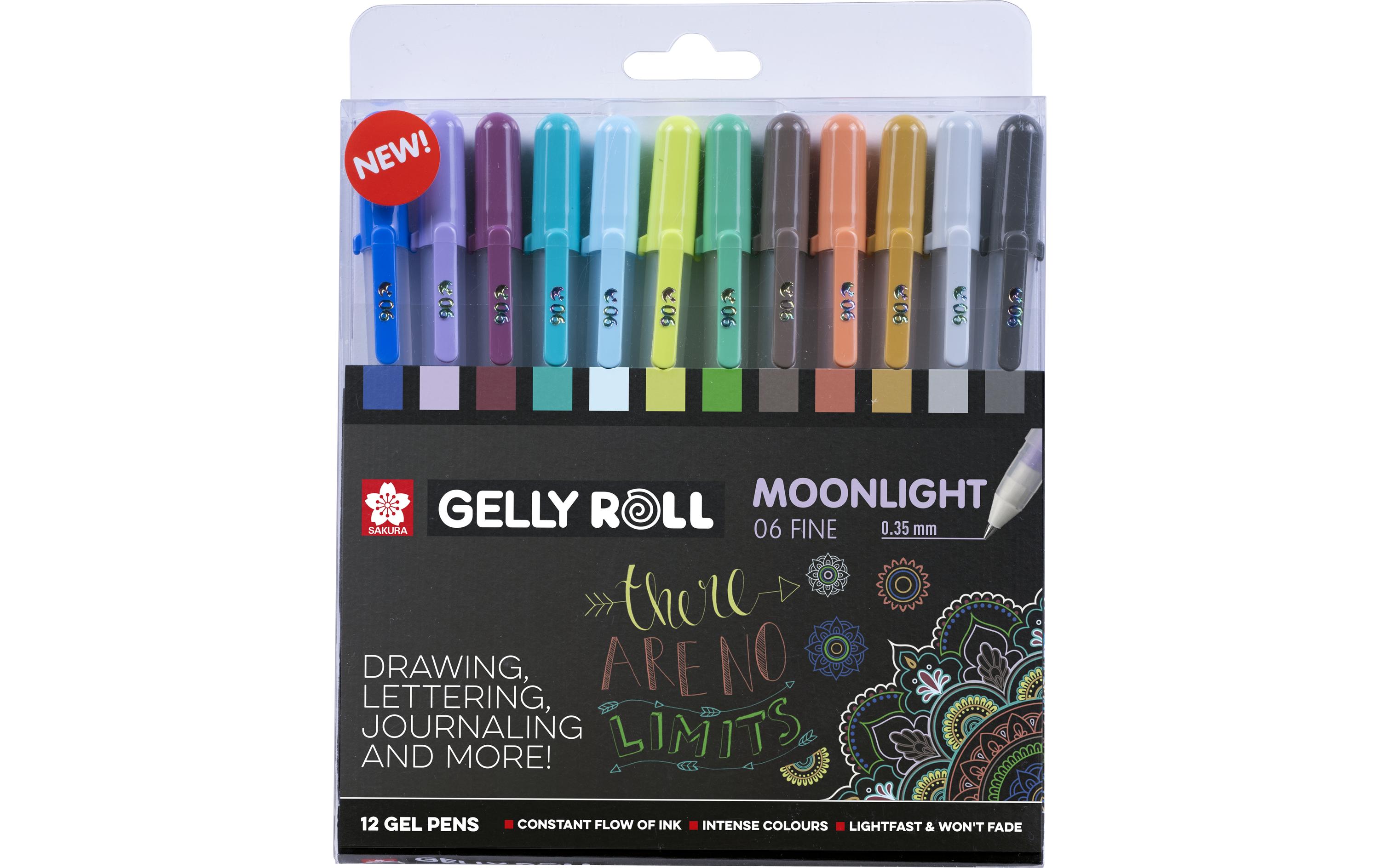 Gelschreiber Gelly Roll Moonlight Universe 0.35 mm, 12 StückLeuchtende Kugelschreiber
