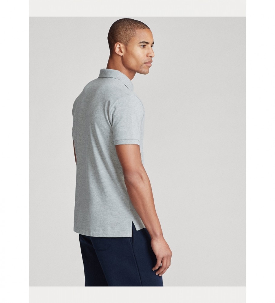 Ralph Lauren Polo Piqué Cinza Custom Fit