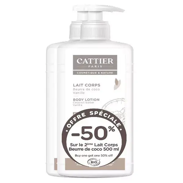 Leite Modelador Corporal Orgânico Cattier, Pacote com 2 x 500ml