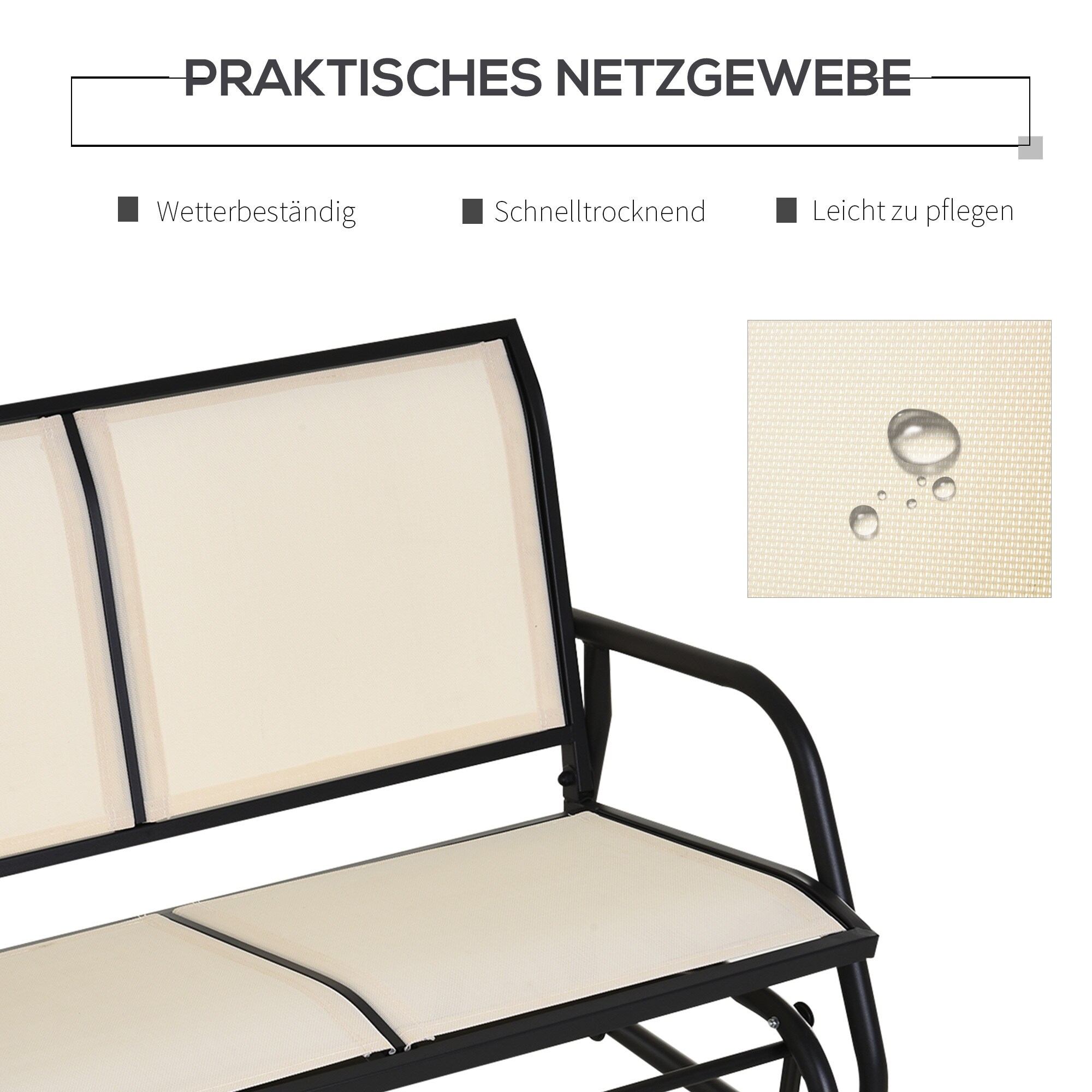 Outsunny Sitzbank mit Schaukelfunktion 120L x 70B x 88H cm