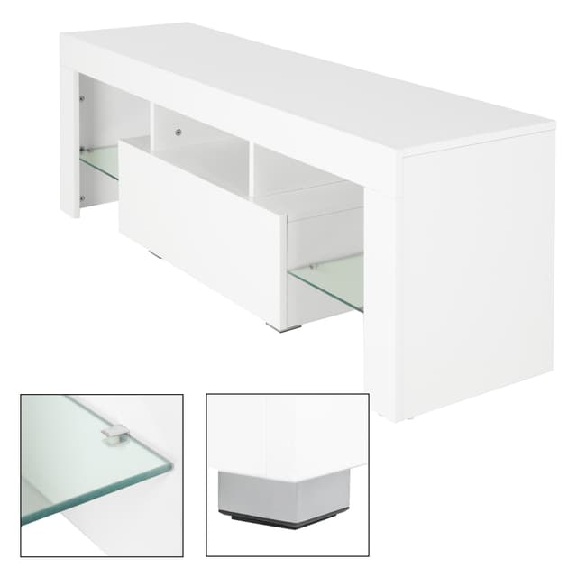 ML-Design Moderne TV Lowboard TV-stativ med LED Beleuchting for tv, 130x49x45cm,