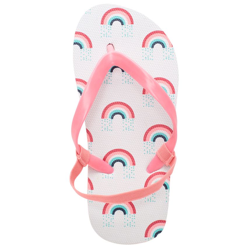 Tongs roses imprimées arcs-en-ciel du 24 au 35 - Multicolore