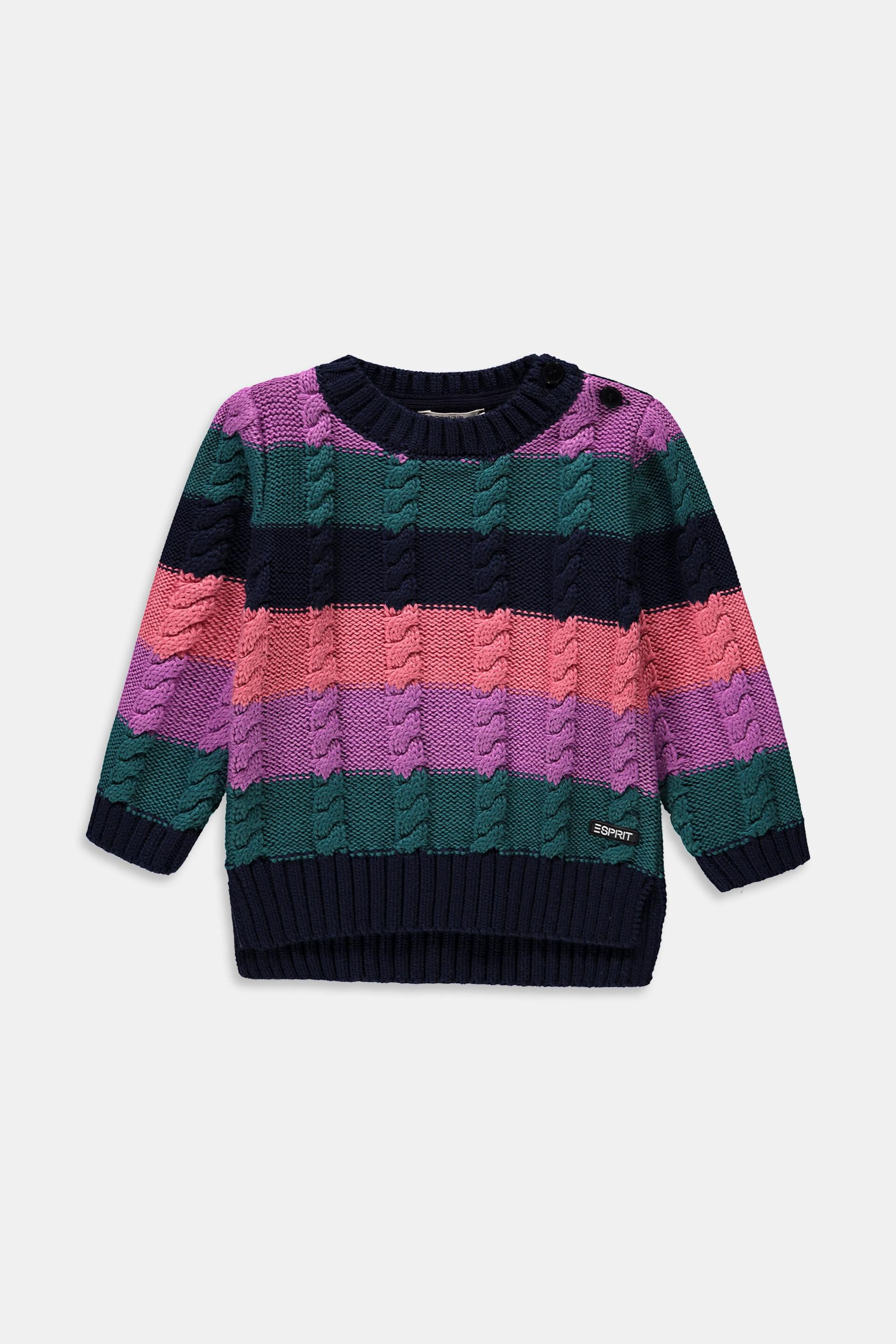 Pull-over en maille torsadée à rayures