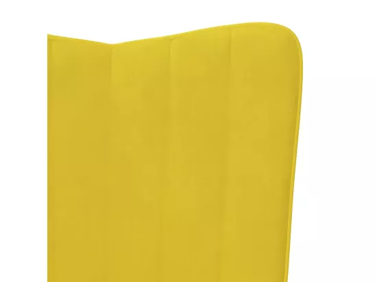Chaise à bascule avec repose-pied Jaune moutarde Velours