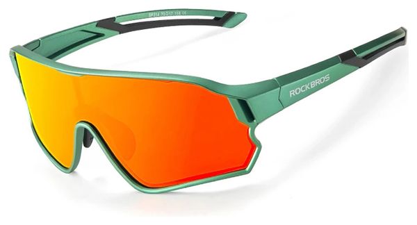Lunettes de vélo polarisées Rockbros pour enfants de 8 à 14 ans - vert