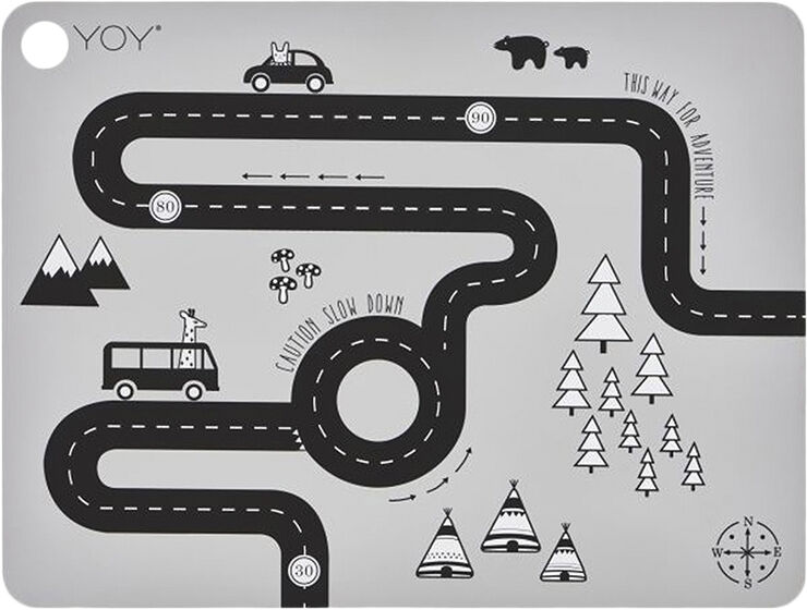 OYOY MINI Placemat Adventure Light grey