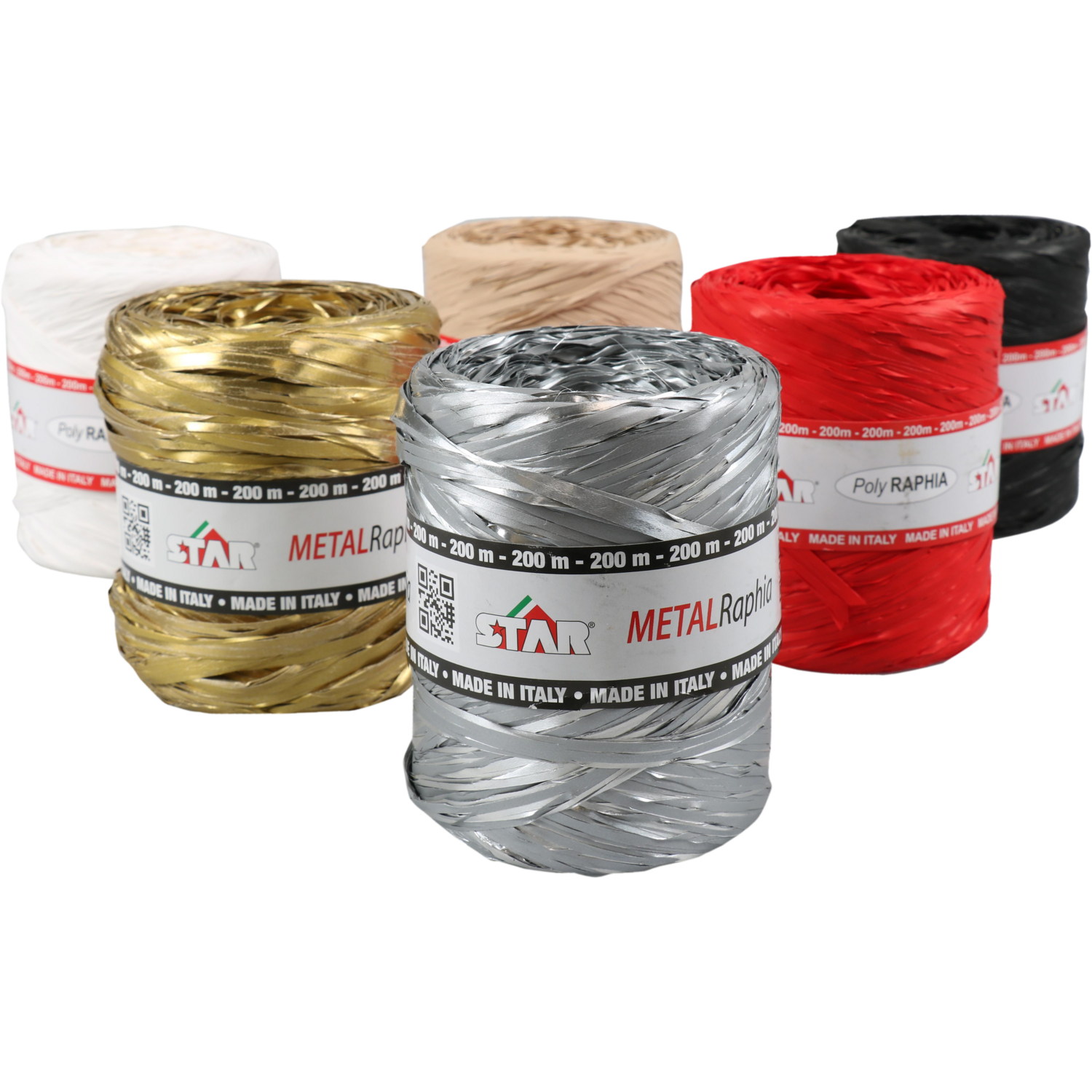 Raffia, 15mm, 200m, rood