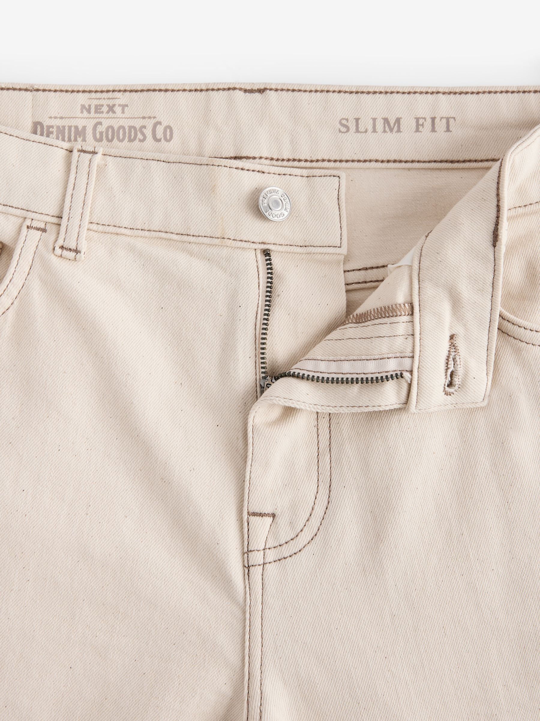 Ecru wit - Slim Fit - Vintage wash denim jeans