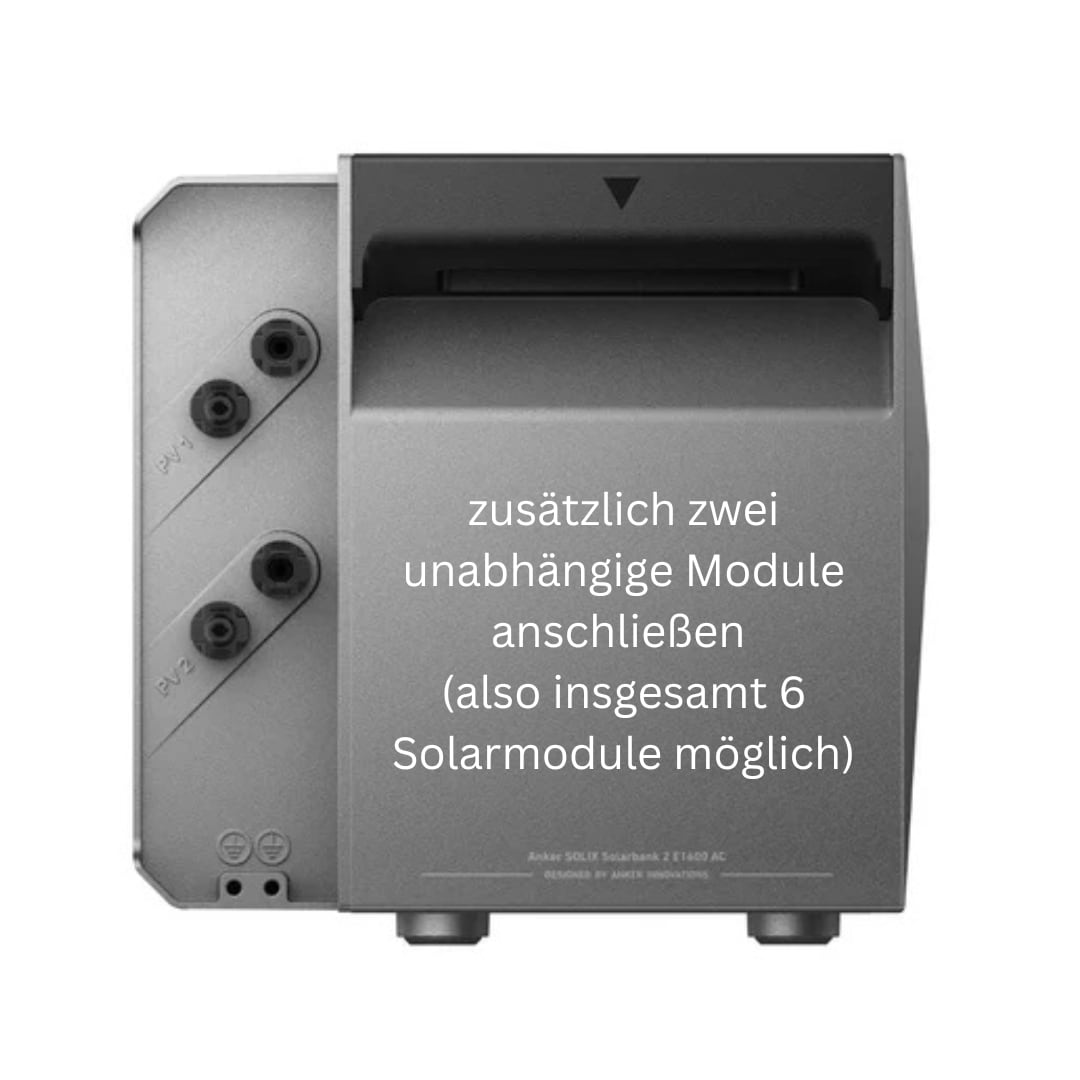 AC Variante Anker Solix Solarbank 2 AC – nachrüst Speicher für bestehende Balkonkraftwerke – 1,6 kWh – bis zu sechs Solarmodule – Echtzeitüberwachung per App - Steuerungseinheit integriert – gratis SmartMeter