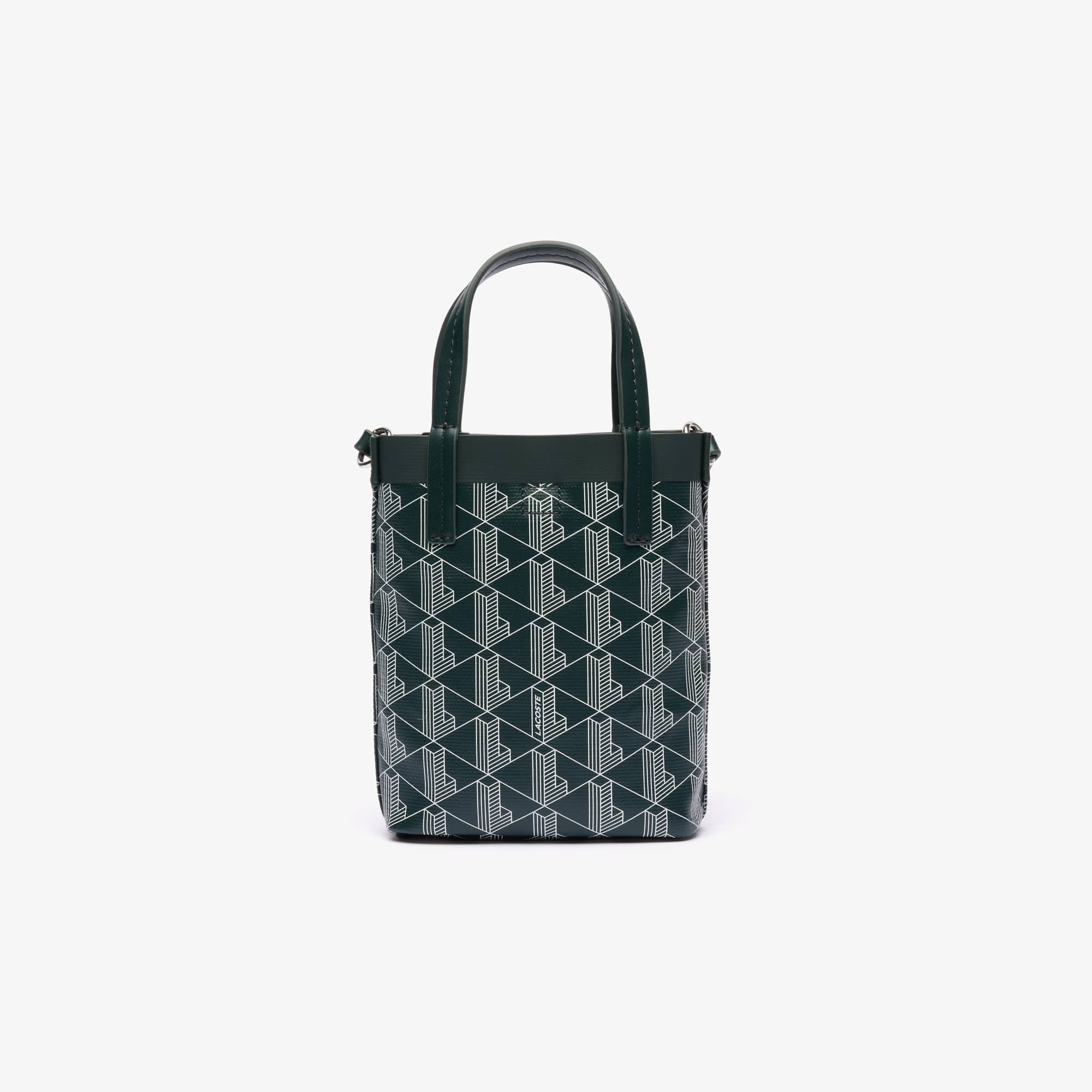 Mini sac cabas Zely monogramme en toile enduite Sacs à bandoulière - Vert - Lacoste - Femme