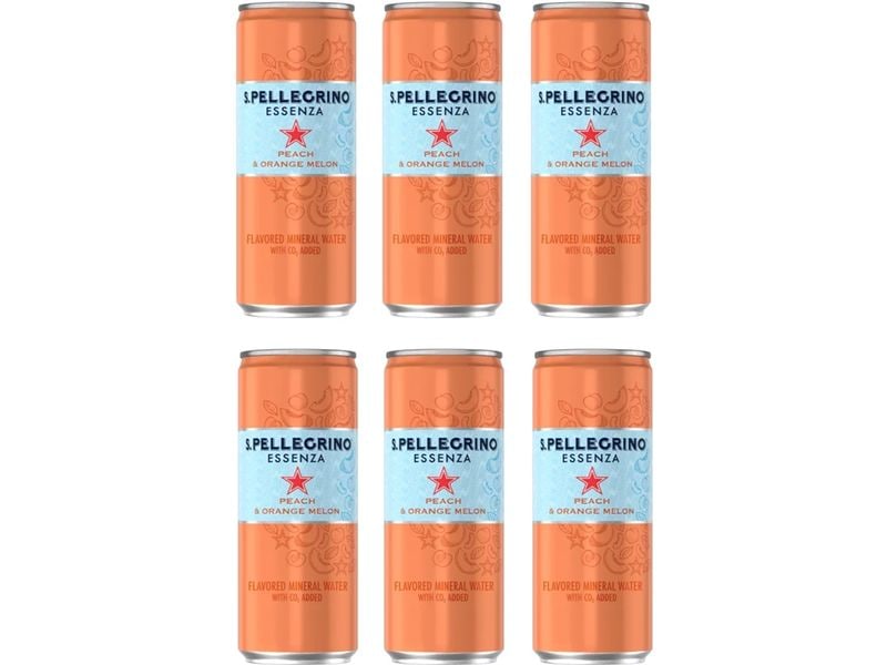 San Pellegrino Essenza Peach & Orange Melon 6 x 0.33 l Erfrischungsgetränk mit natürlichem Mineralwasser und natürlichen Aromastoffen