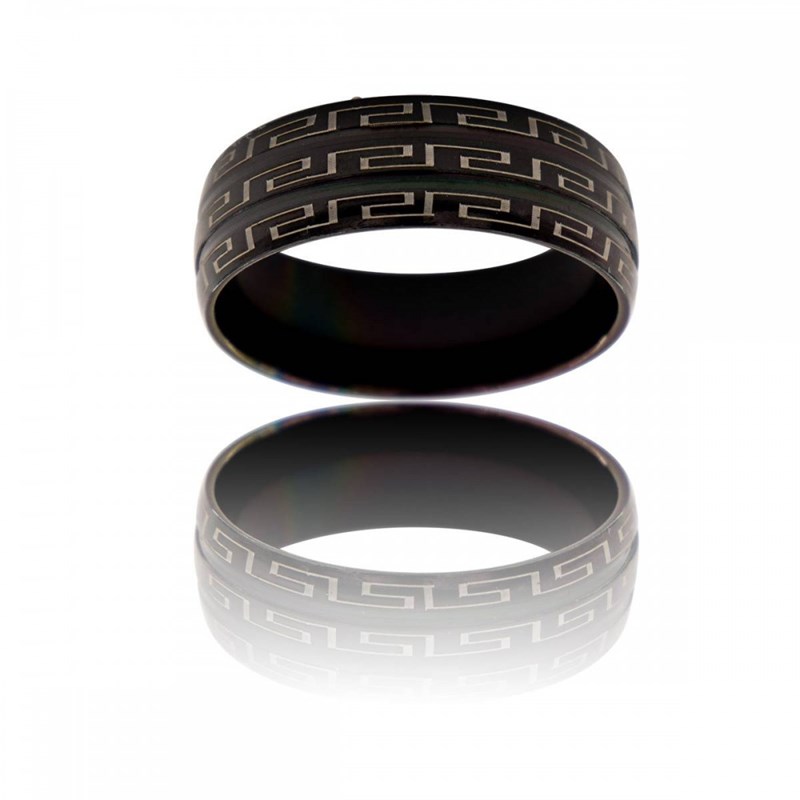 Bague Acier Couleur Noir Homme TRIBALA