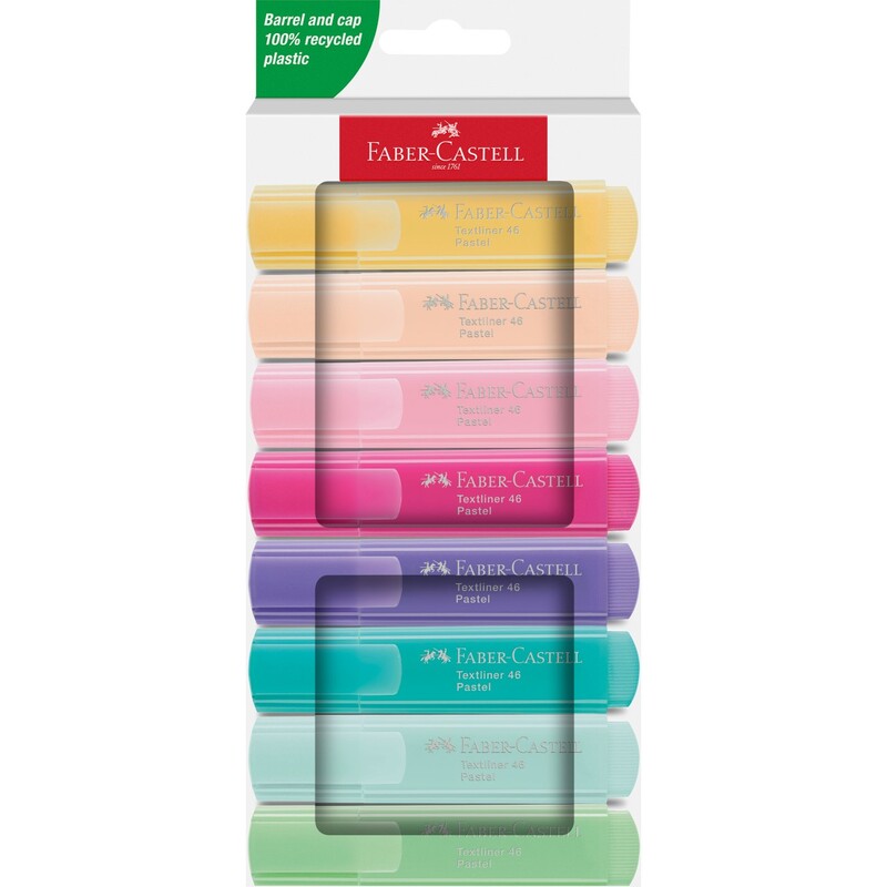 Faber-Castell Leuchtstifte 46 Pastell, 8er Etui, assortiert