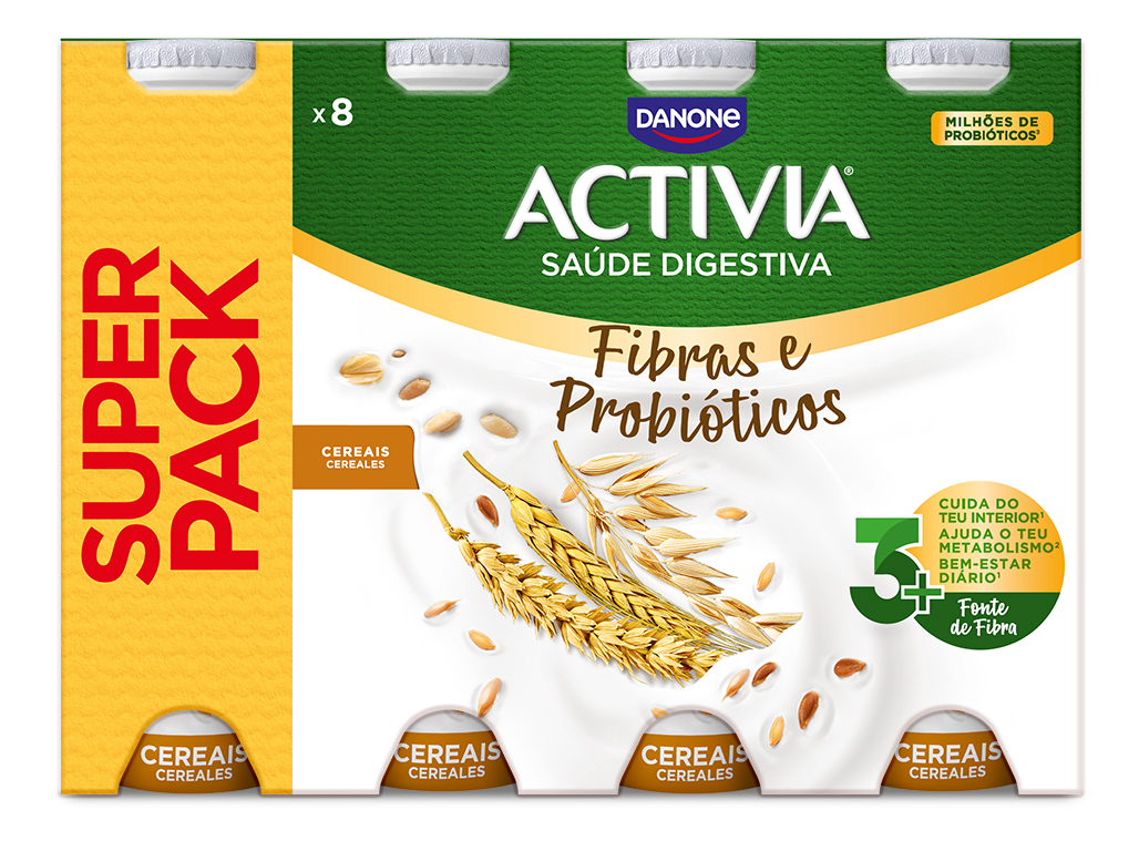 IOGURTE ACTIVIA BIFIDUS LÍQUIDO CEREAIS PACK PROMOCIONAL 8X155G