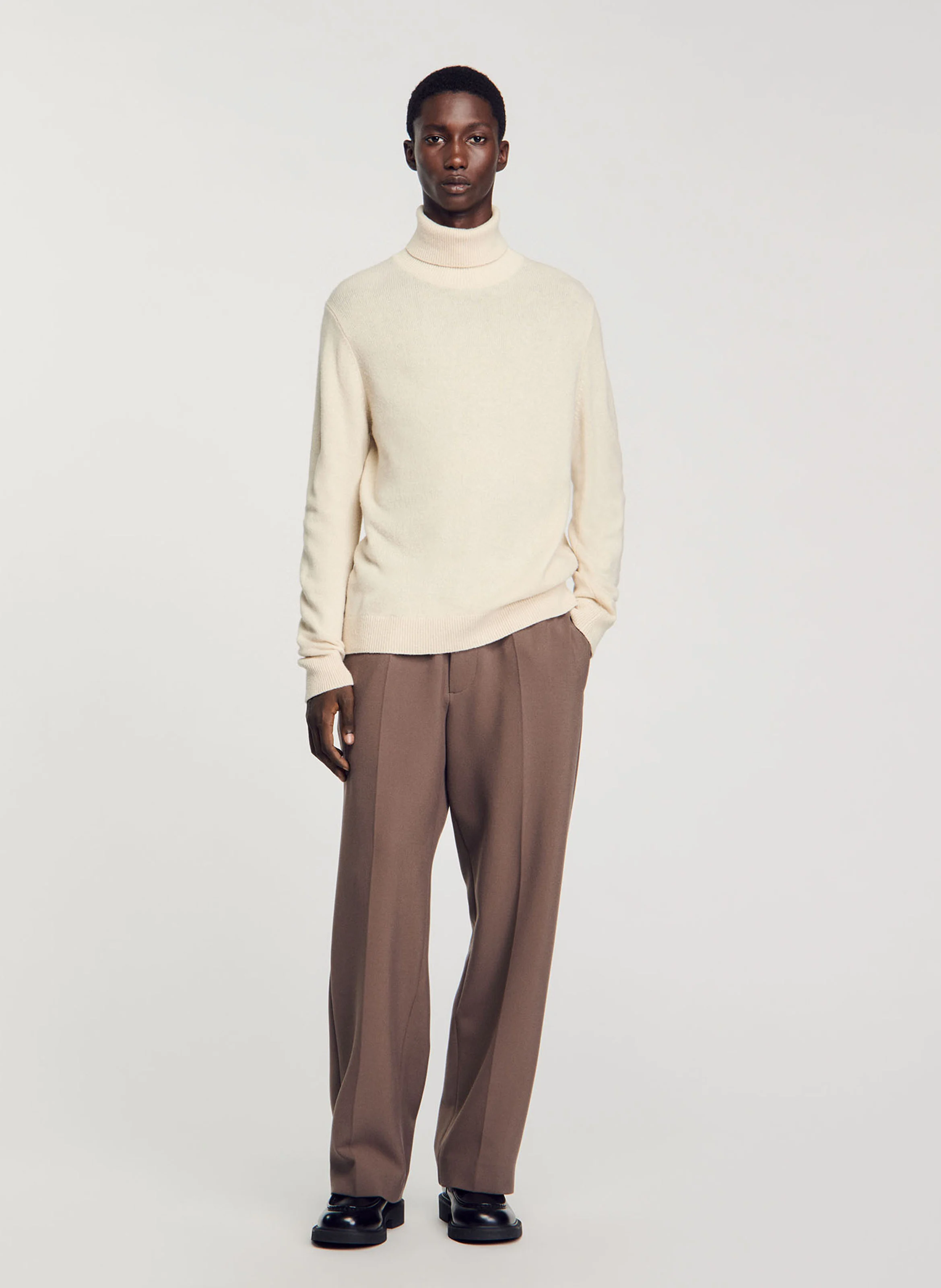 Pantalon large en jersey | Marron