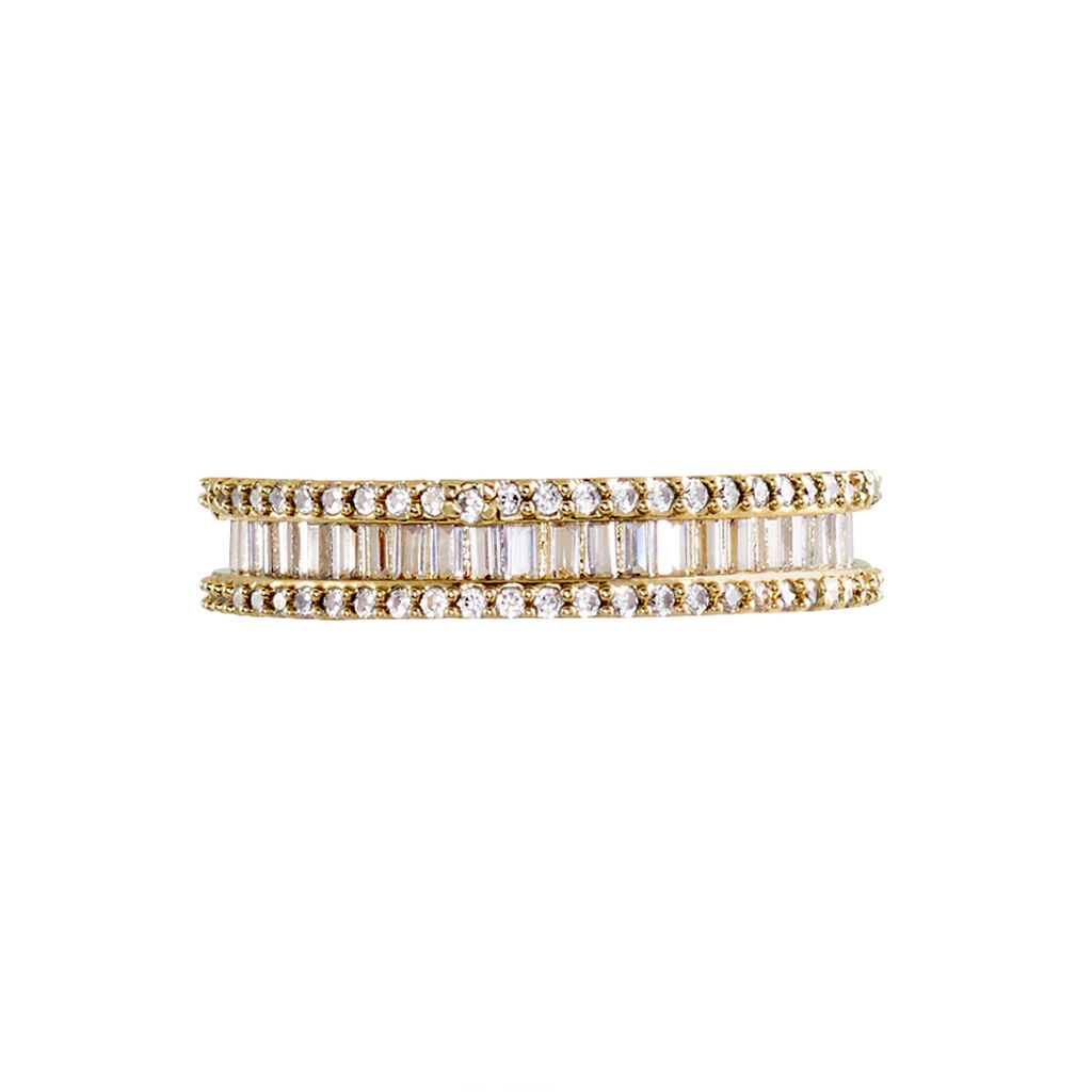 Bague Plaqué Or Gallez Oxydes De Zirconium