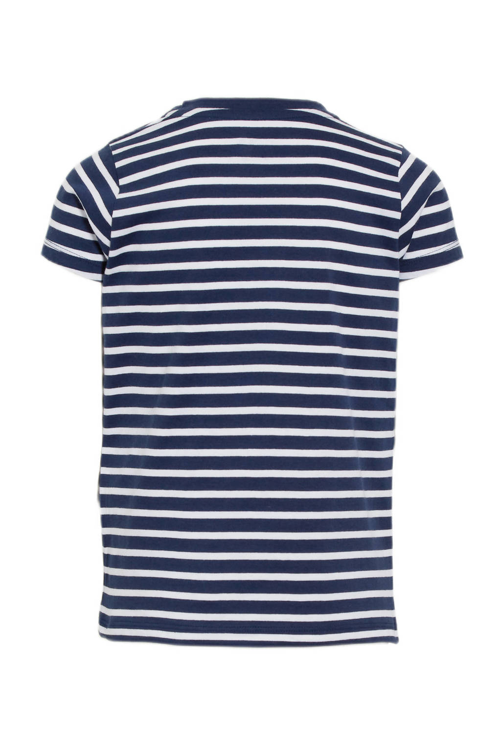 anytime gestreepte T-shirt donkerblauw/wit