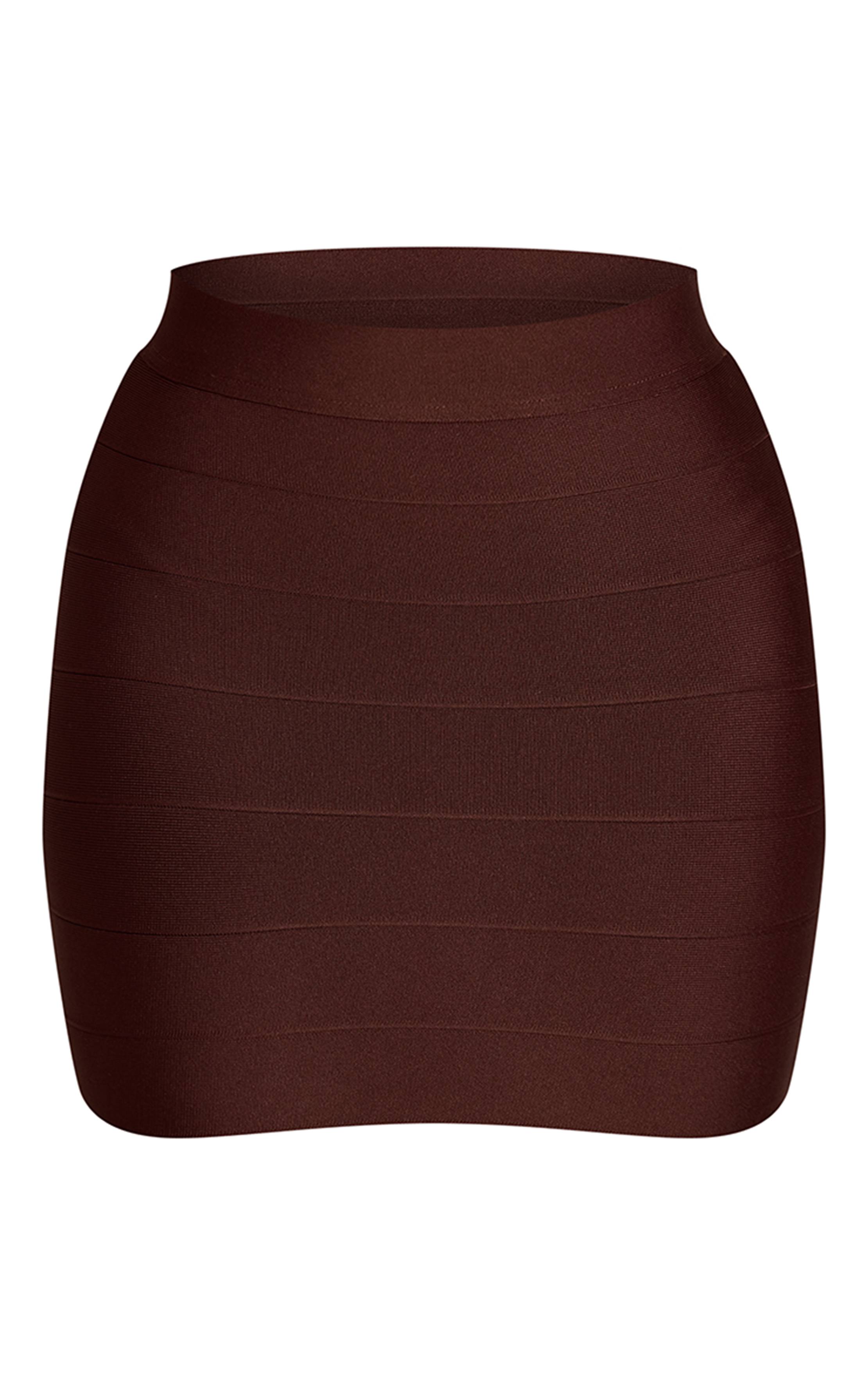 Chocolat Ensemble Jupe Mini Moulante Bandage Shape
