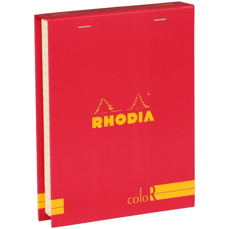 Coffret Rhodia coloR (3 blocs agrafés coloR ligné + 2 crayons) - Framboise