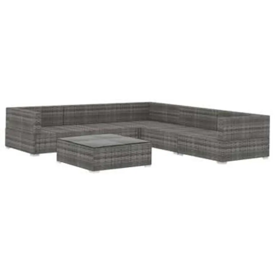 vidaXL - Tuin Loungeset - Grijs - Poly rattan