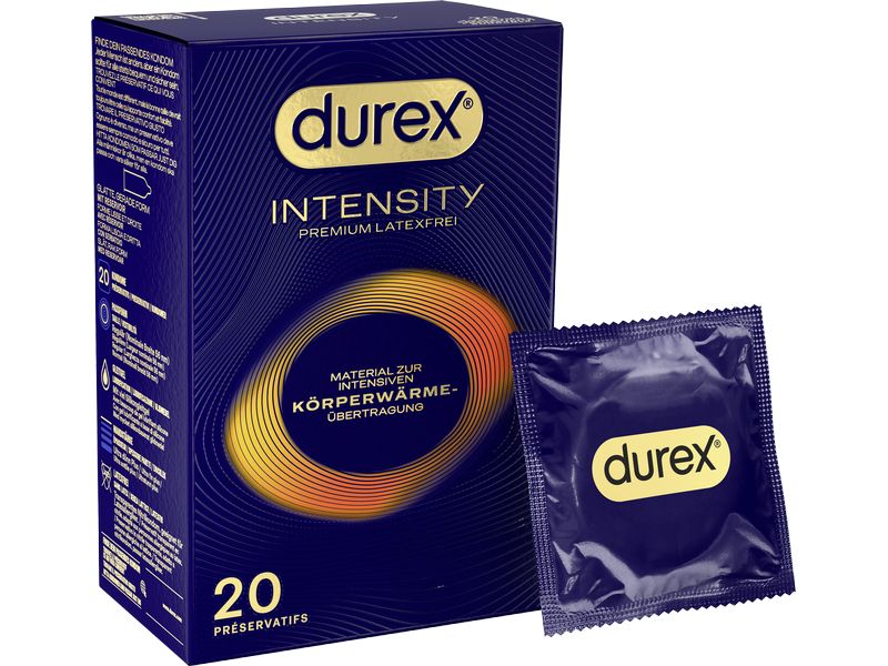 Durex Kondome Intensity Latexfrei 20 Stück Hochwertige Präservative zur sicheren Verhütung