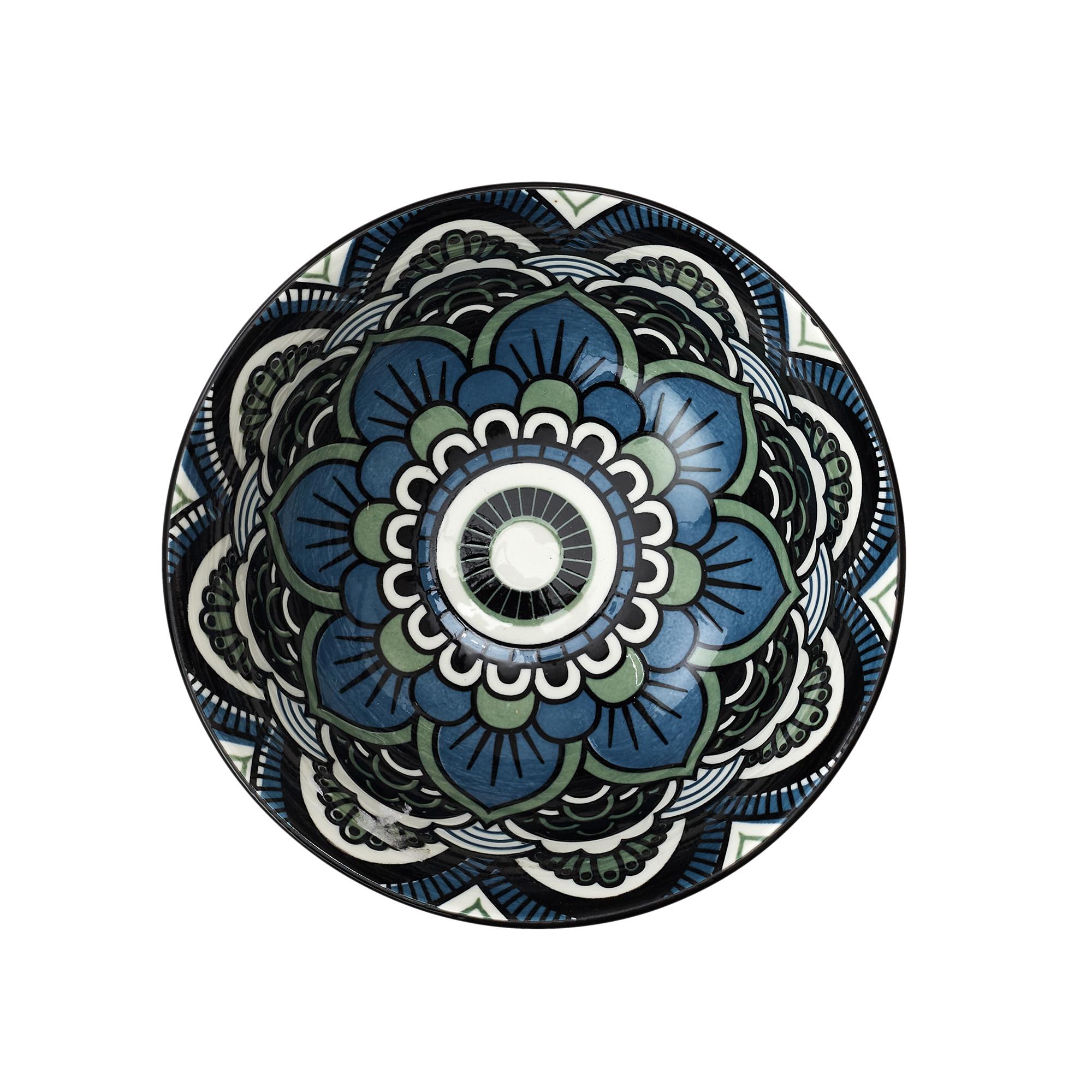 BOL MANDALA BLEU D.15CM