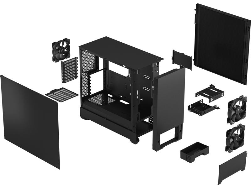 Fractal Design PC-Gehäuse Pop Silent Solid Schwarz Kompaktes Midi-Tower-Gehäuse