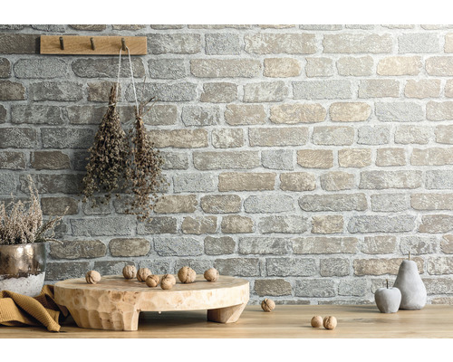 Vliesbehang 58410 Brique Stones grijs