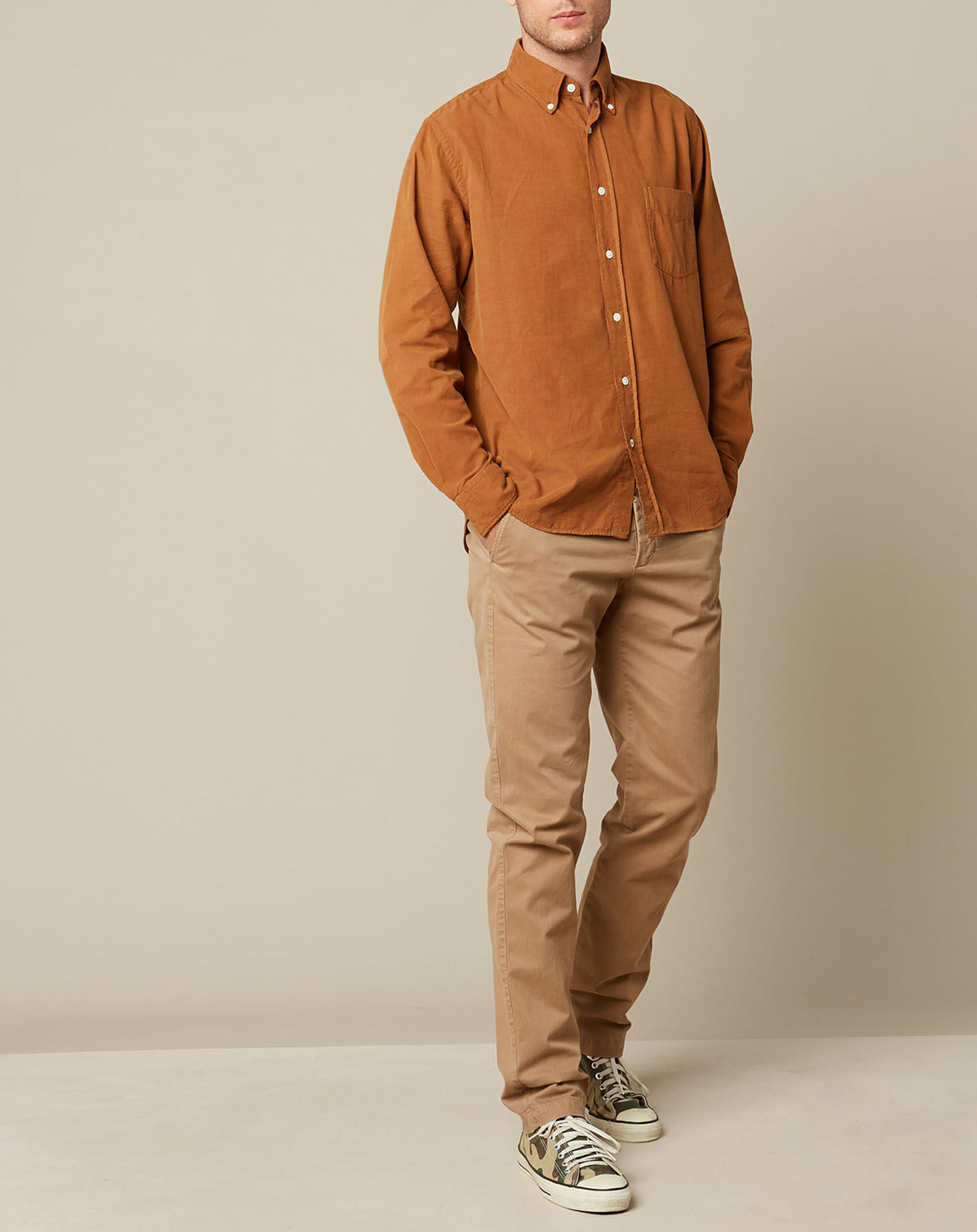 Hartford Chemise en Velours côtelé Regular Pal Pat camel