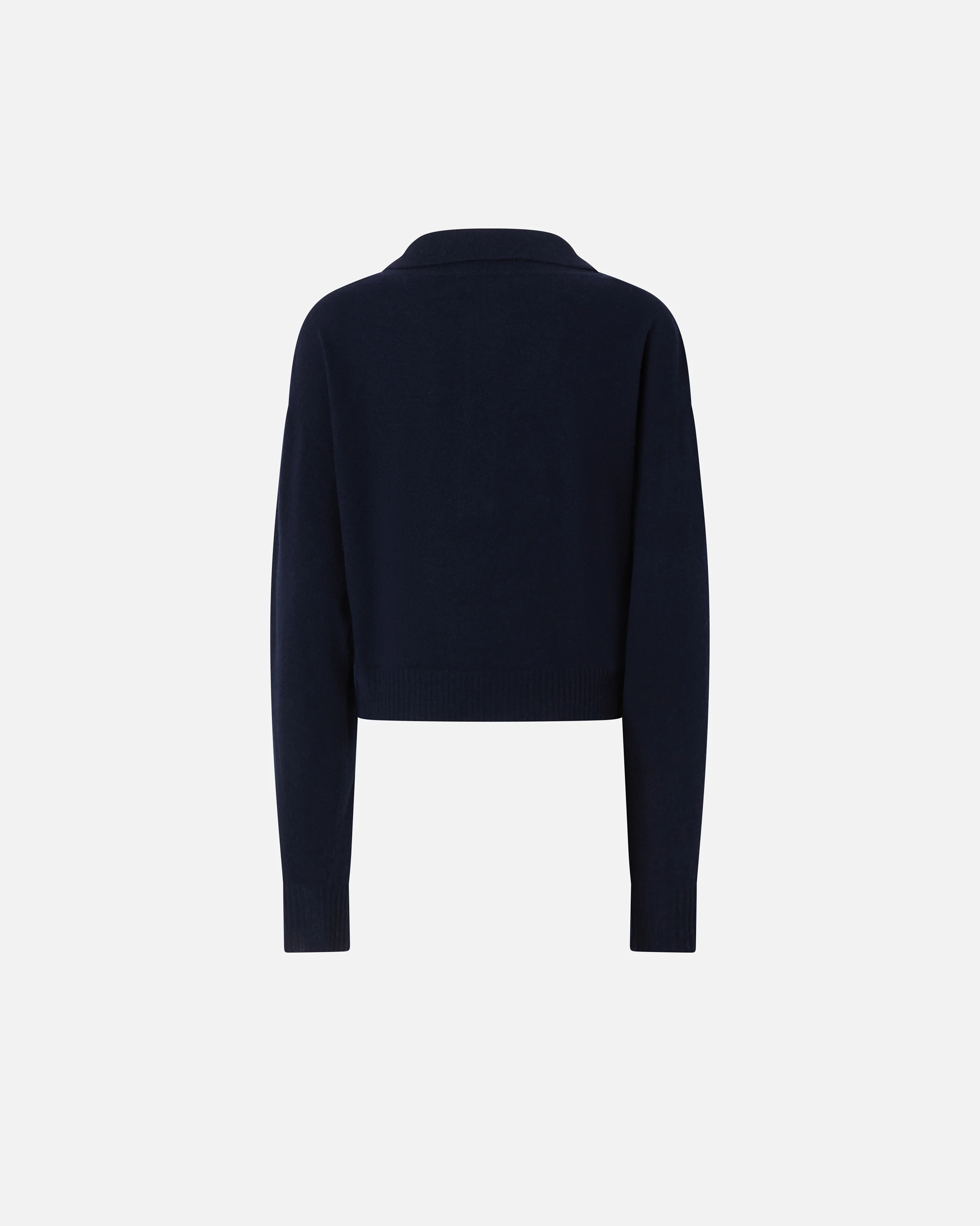 Pull court à col chemise | Bleu