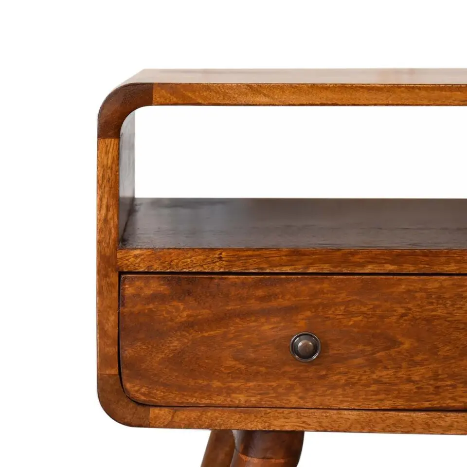 Artisan Furniture Solid hout Kastanje Gebogen TV meubel