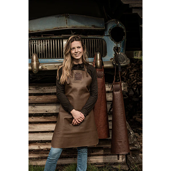 Tablier de cuisine artisanal cuir Buffalo Marron Witloft