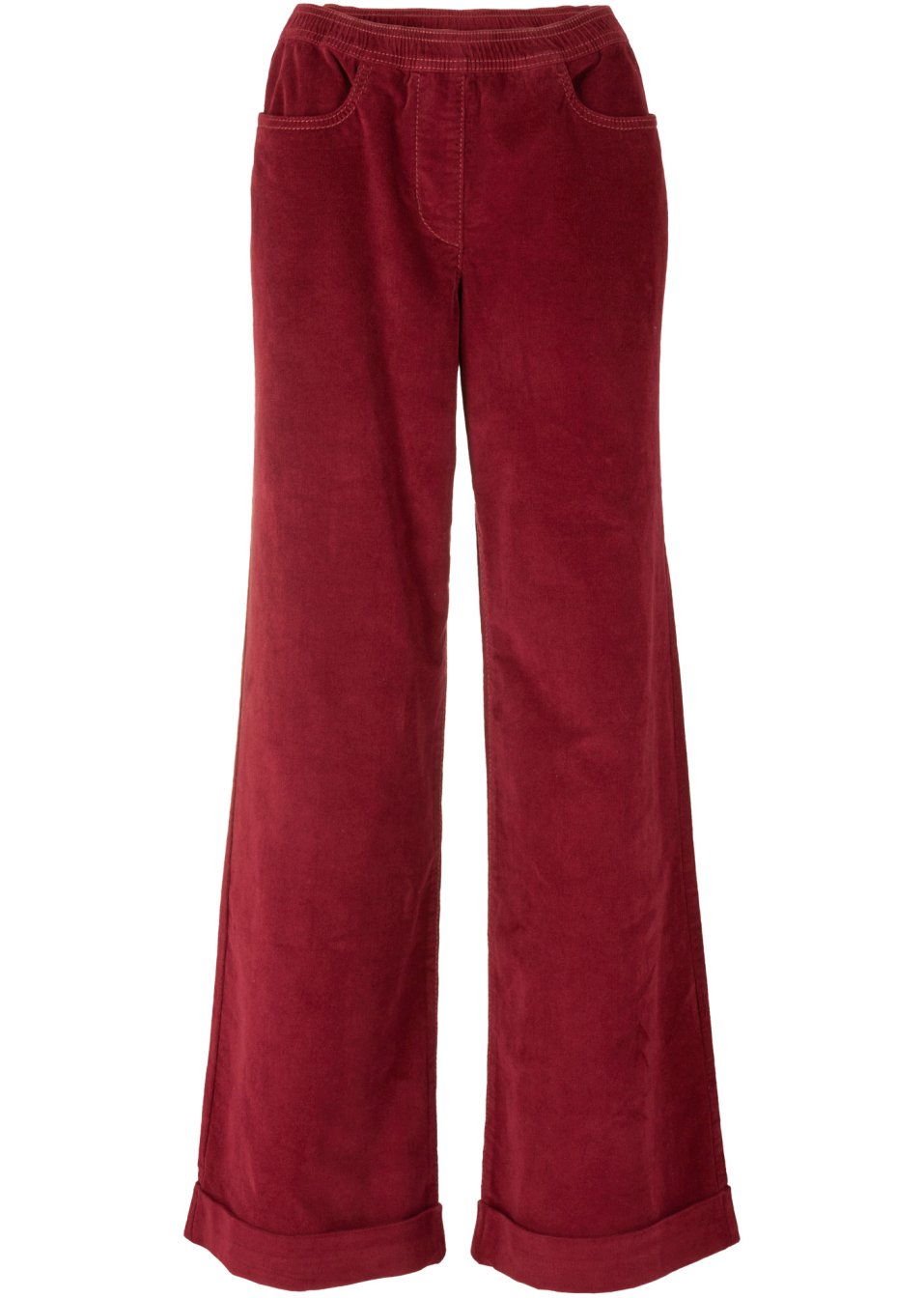 Pantalon Marlène ample en velours côtelé avec taille haute extensible