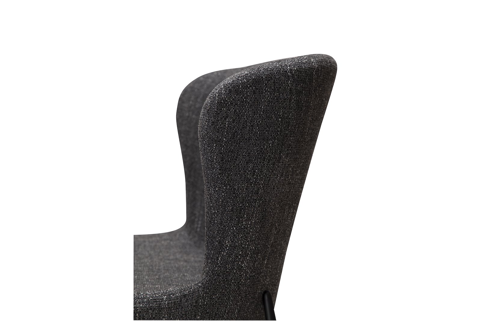 Glam spisestol Tekstil Bouclé Raven sort og sorte ben