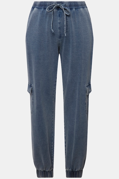 Sweathose Rena, Jeanslook, Elastikbund, indigo dyed