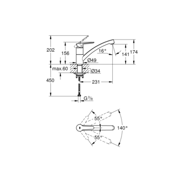 Grohe Start Eco eenhendel keukenkraan chroom
