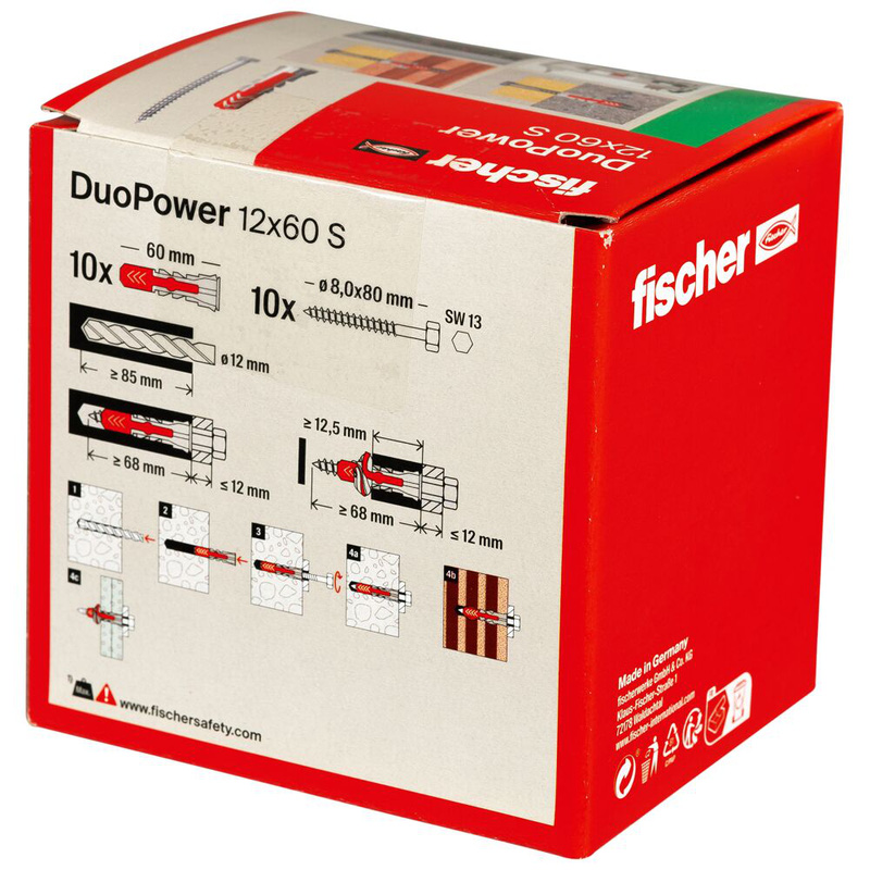 Fischer Duopower pluggen + schroef 12x60mm*