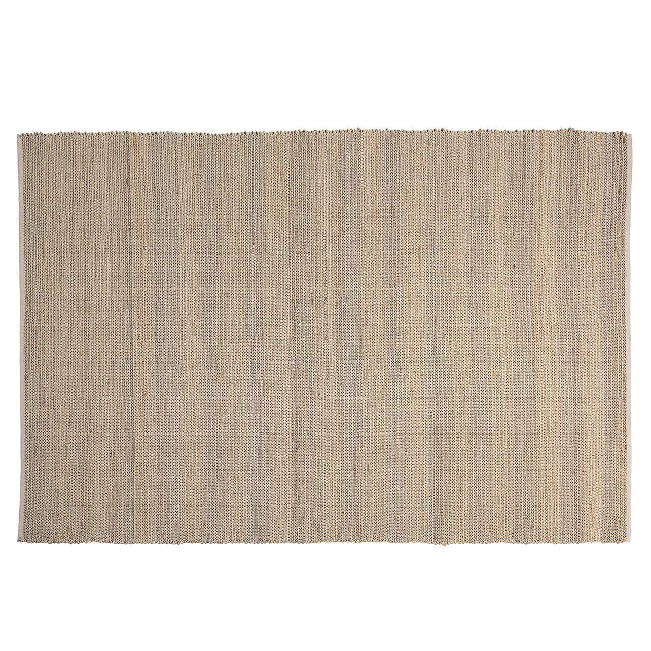 Macabane Tapis en Jute & Coton Quentin sable/ivoire/noir - 290x200 cm