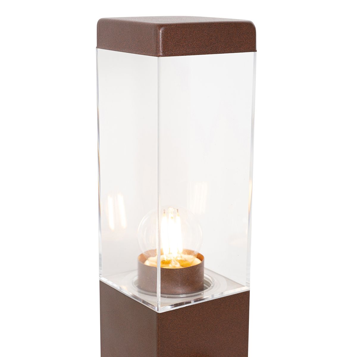 Buitenlamp roestbruin 45 cm met stopcontact IP44 - Malios