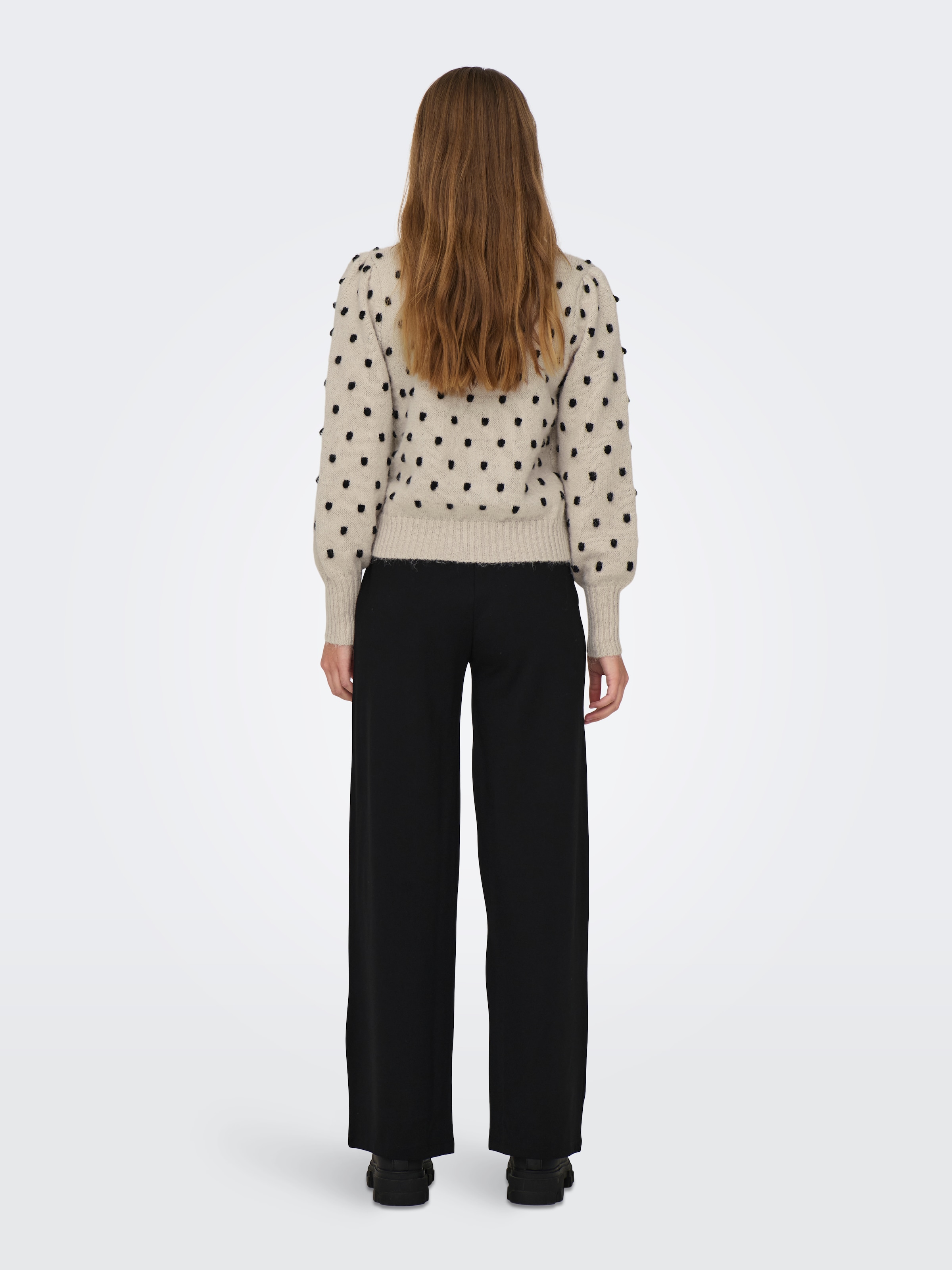 JDY Rundhalspullover »JDYSIGRID LIFE L/S ON PUFF PULL KNT NOOS«, in gepunkteter Optik